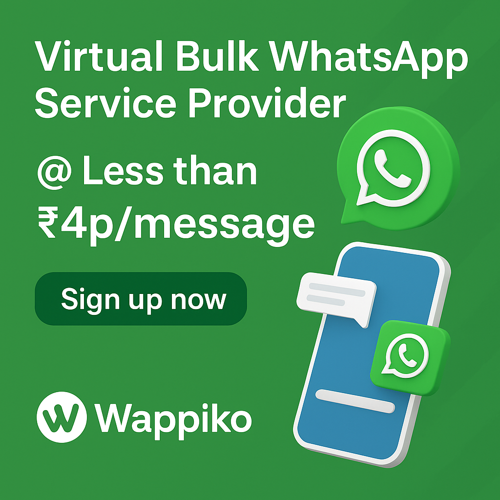 Virtual Bulk WhatsApp Service Provider | Less Than ₹4p/Message